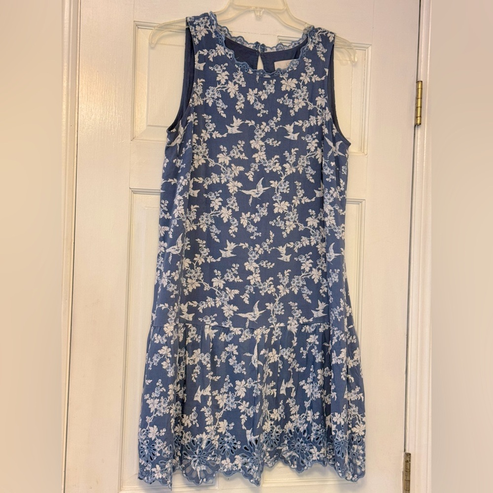 LOFT Blue and White Sleeveless Mini